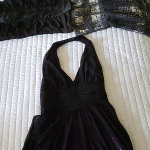 Black bebe halter dress
